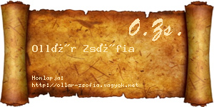 Ollár Zsófia névjegykártya